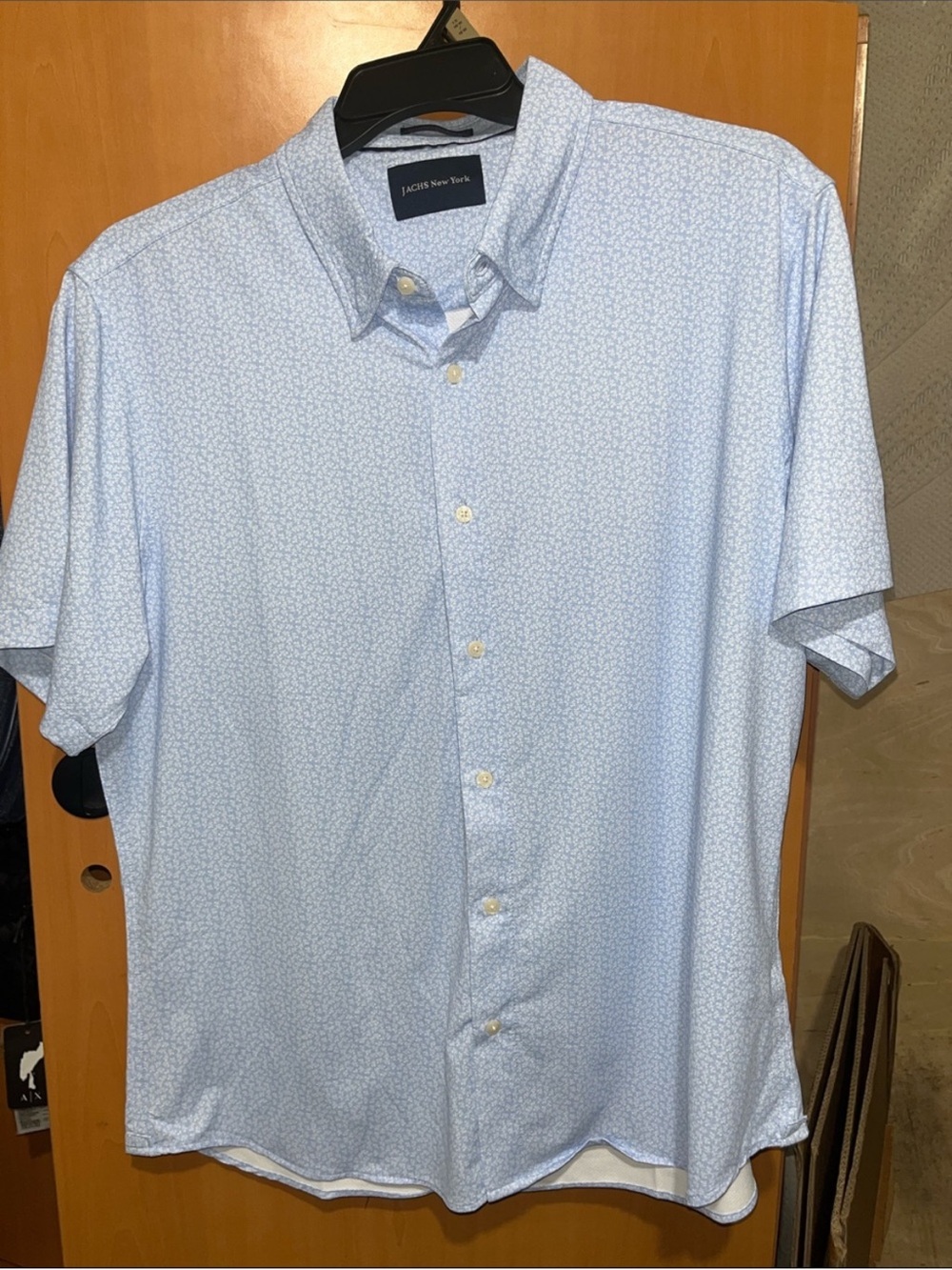 Light Blue Short-Sleeve Button-Up Shirt